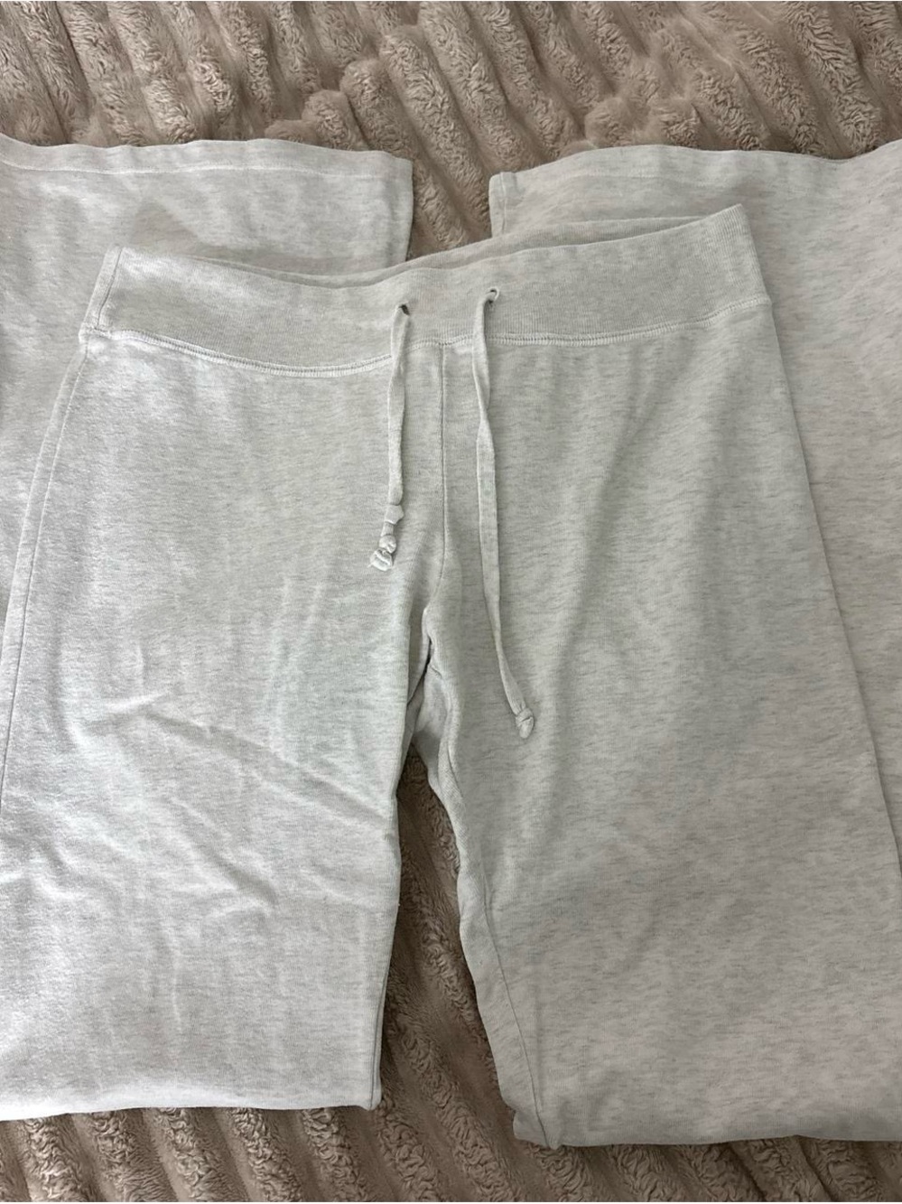 Brandy Melville Light Gray Flare Sweatpants with Drawstring